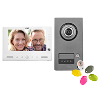 Kit vidéo note 2 - ecran 7’’ mains-libres un bouton d’appel, à mémoire d’images, contrôle d'accès par badge