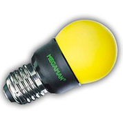 Lampe fluocompacte sphérique colour bulb jaune Megaman