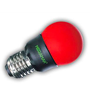 Lampe fluocompacte sphérique colour bulb rouge Megaman